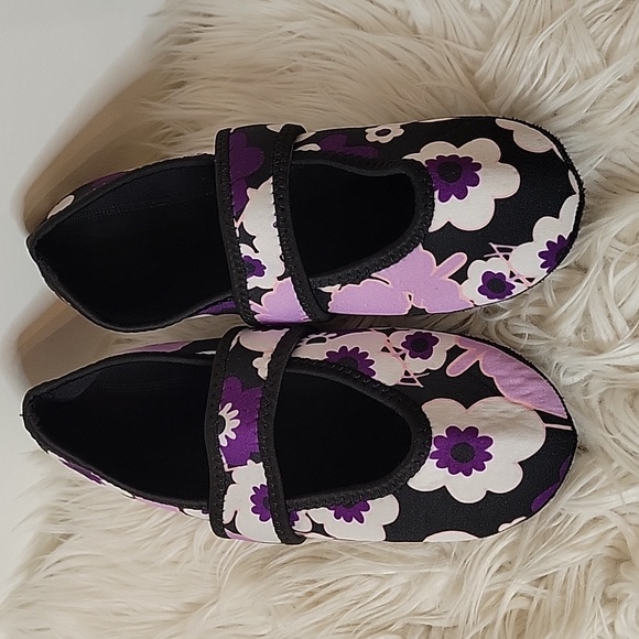Nufoot floral soft sided shoes indoor/outdoor foldable/flexible womens size XL - Picture 1 of 5